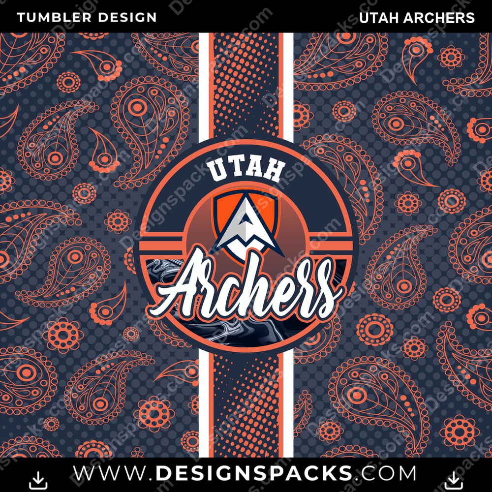Lacrosse Handkerchief Utah Archers Tumbler Digital Wrap Design