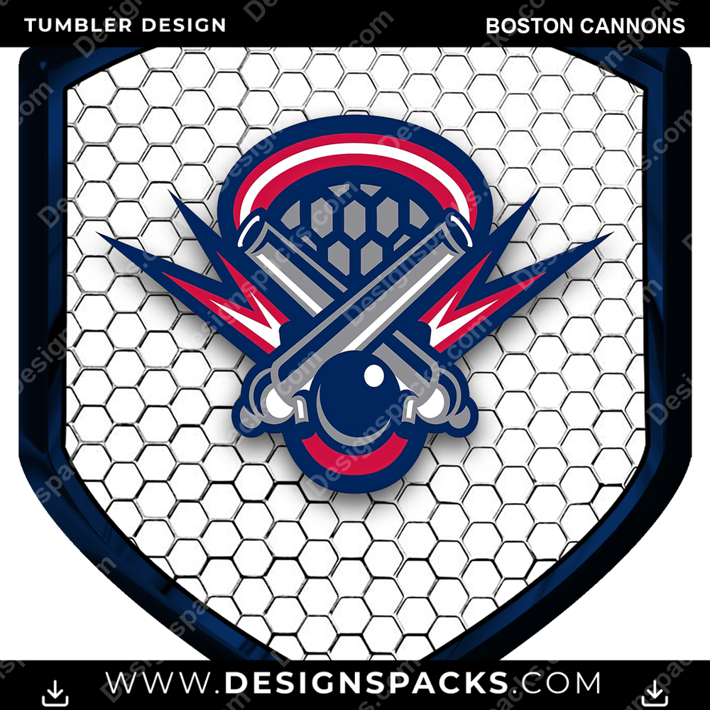Lacrosse Shield Boston Cannons Tumbler Digital Wrap Design