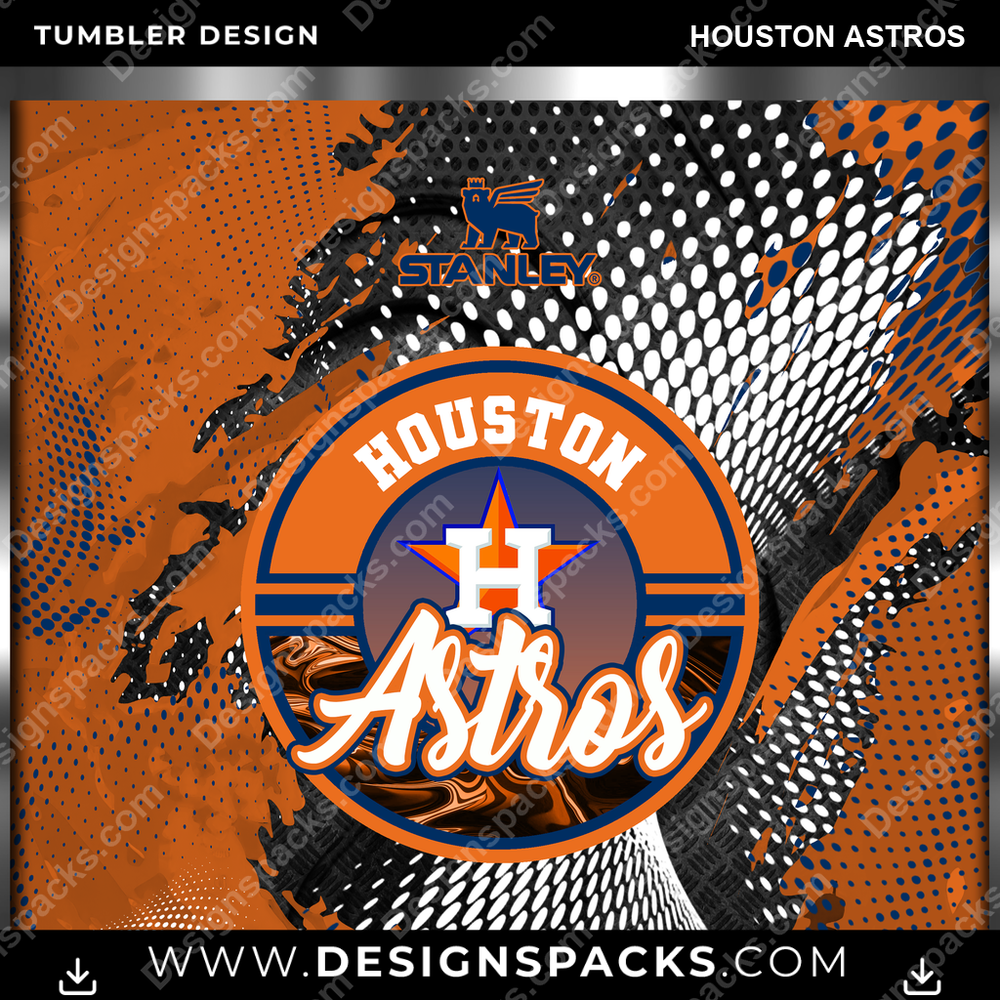 Baseball Stanley Houston Astros Tumbler Digital Wrap Design