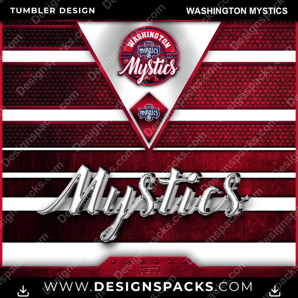 Basketball YETI Washington Mystics Tumbler Digital Wrap Design