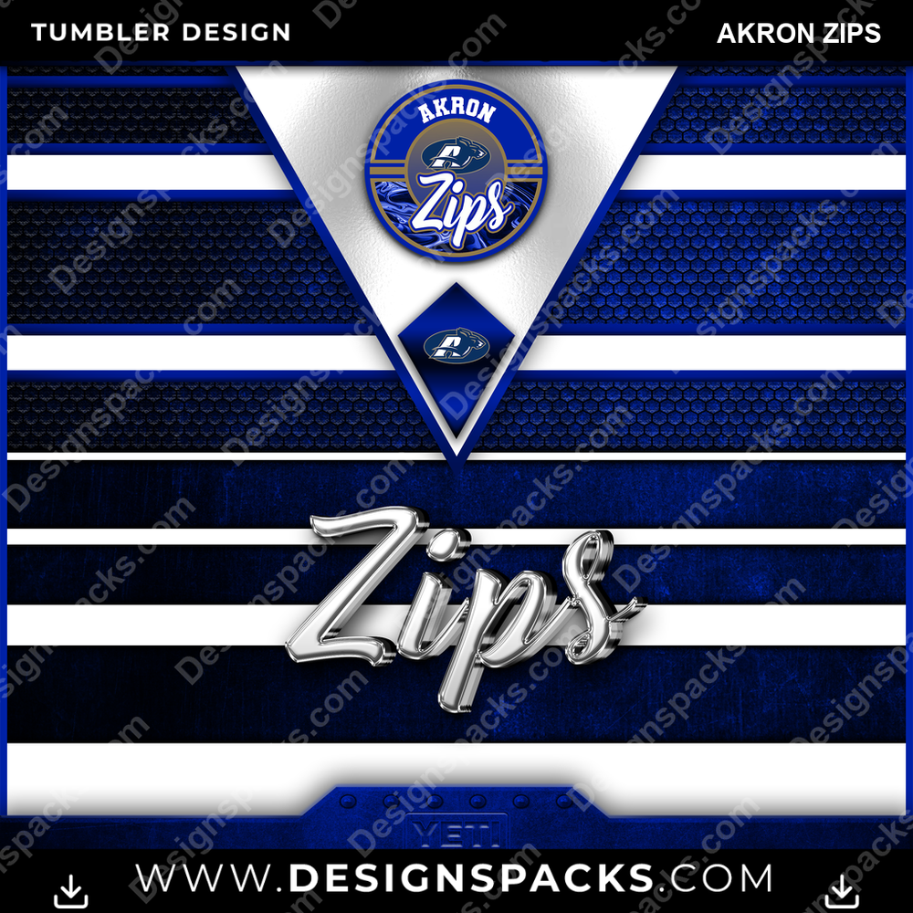 College Sport YETI Akron Zips Tumbler Digital Wrap Design