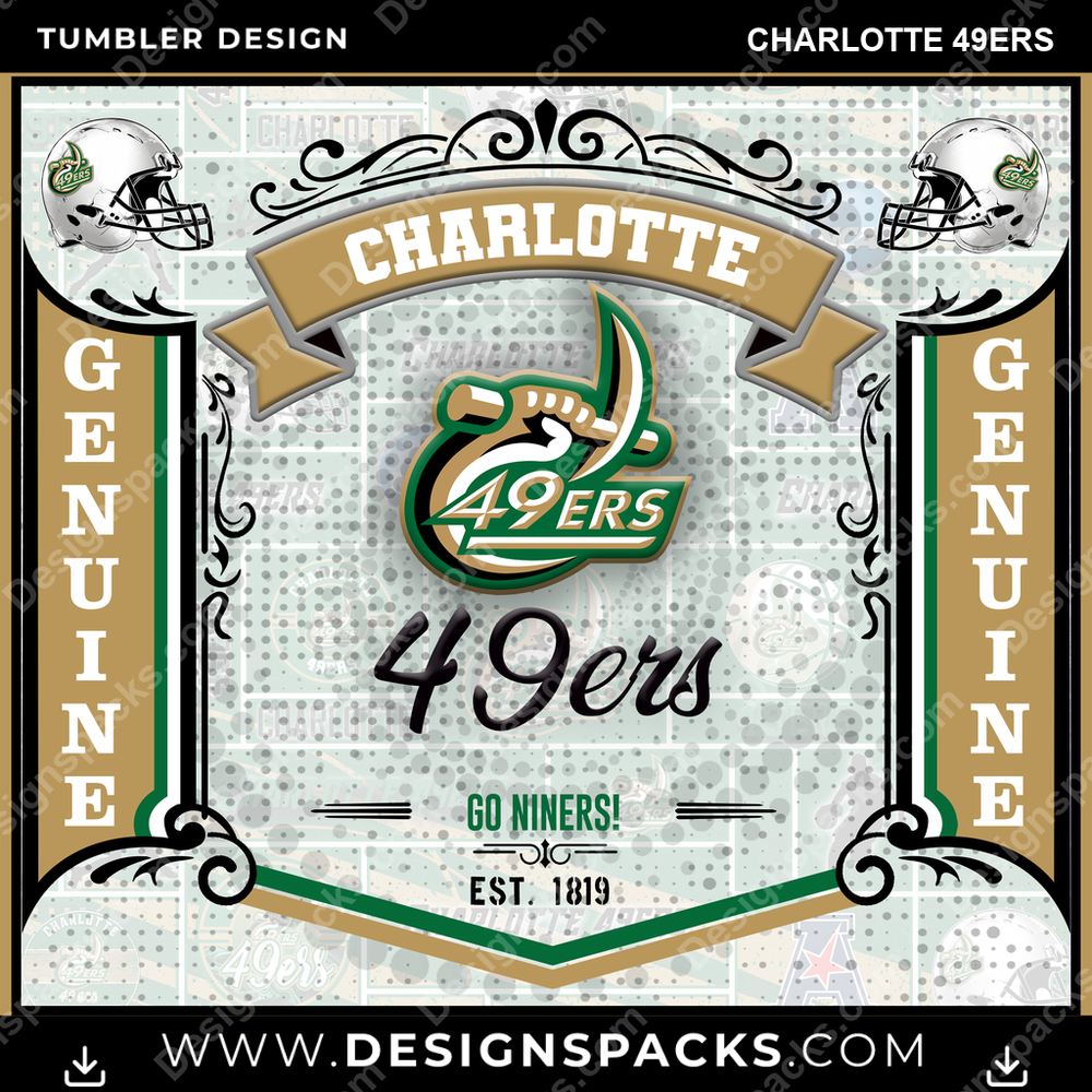 College Sport Bud Charlotte 49ers NCAA College Sport Tumbler Digital Wrap Design Download