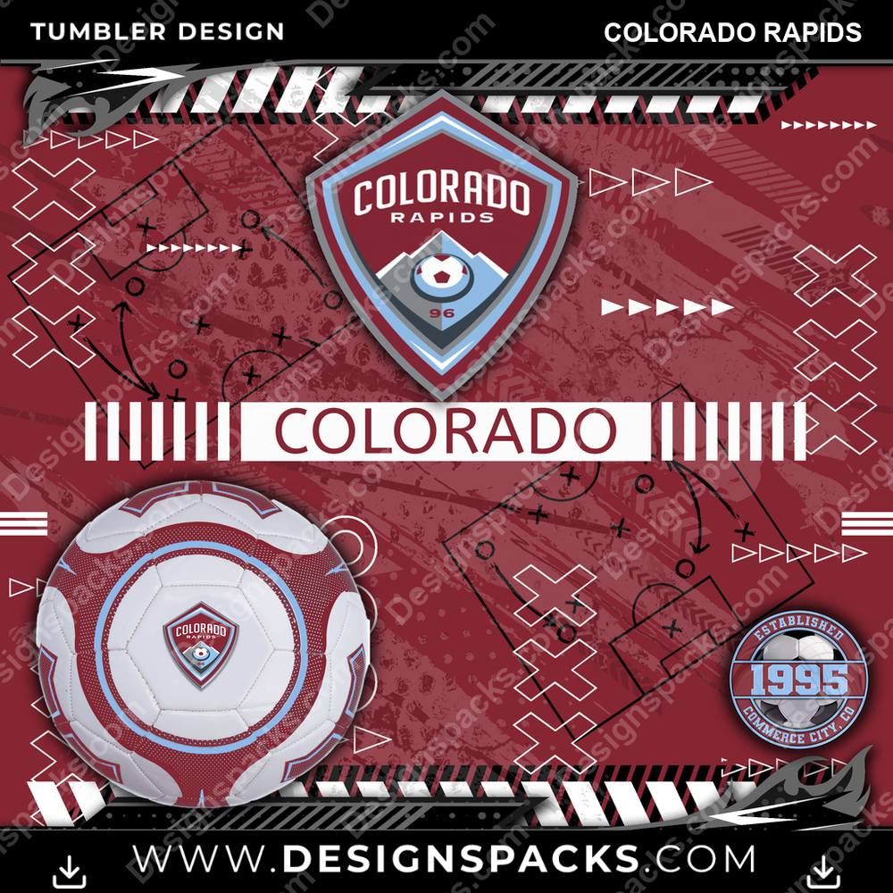 Soccer Xs & Os Colorado Rapids Tumbler Digital Wrap Design