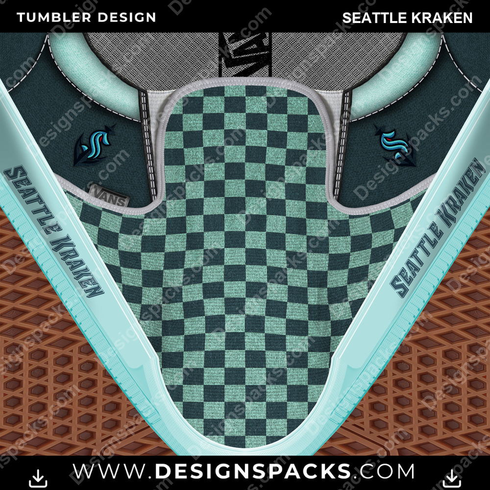 Ice Hockey Vans Classic Seattle Kraken Tumbler Digital Wrap Design