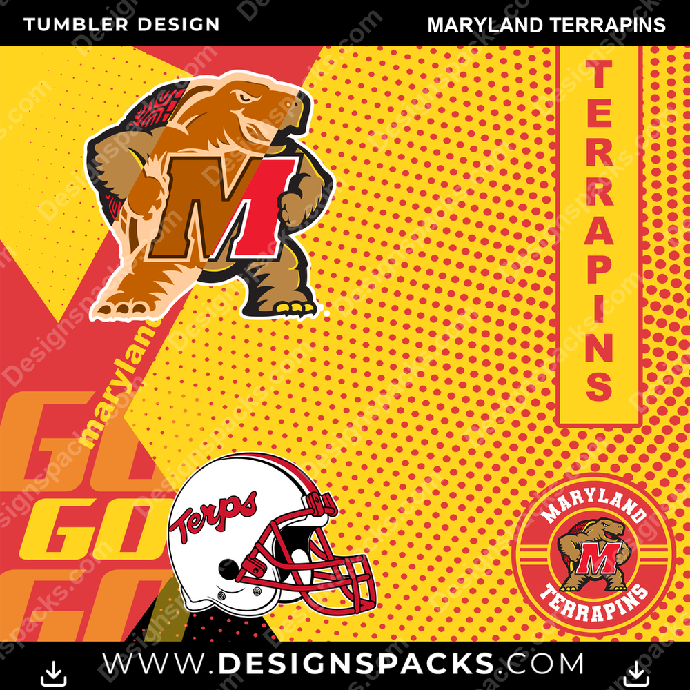 College Sport GO Maryland Terrapins NCAA College Sport Tumbler Digital Wrap Design Download