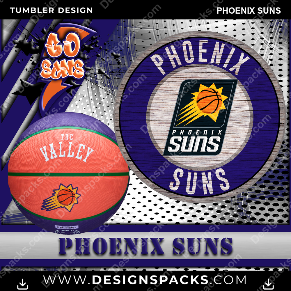 Basketball Go Team Phoenix Suns Tumbler Digital Wrap Design