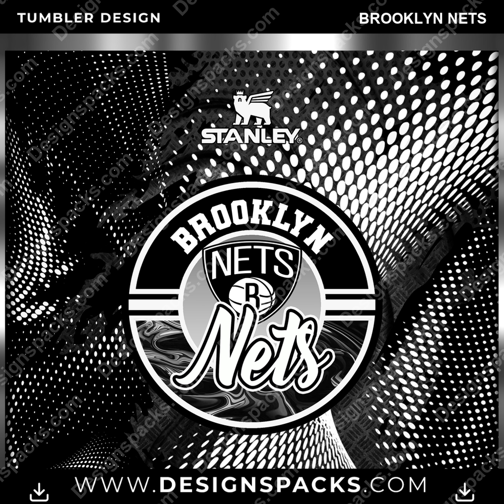Basketball Stanley Brooklyn Nets Tumbler Digital Wrap Design