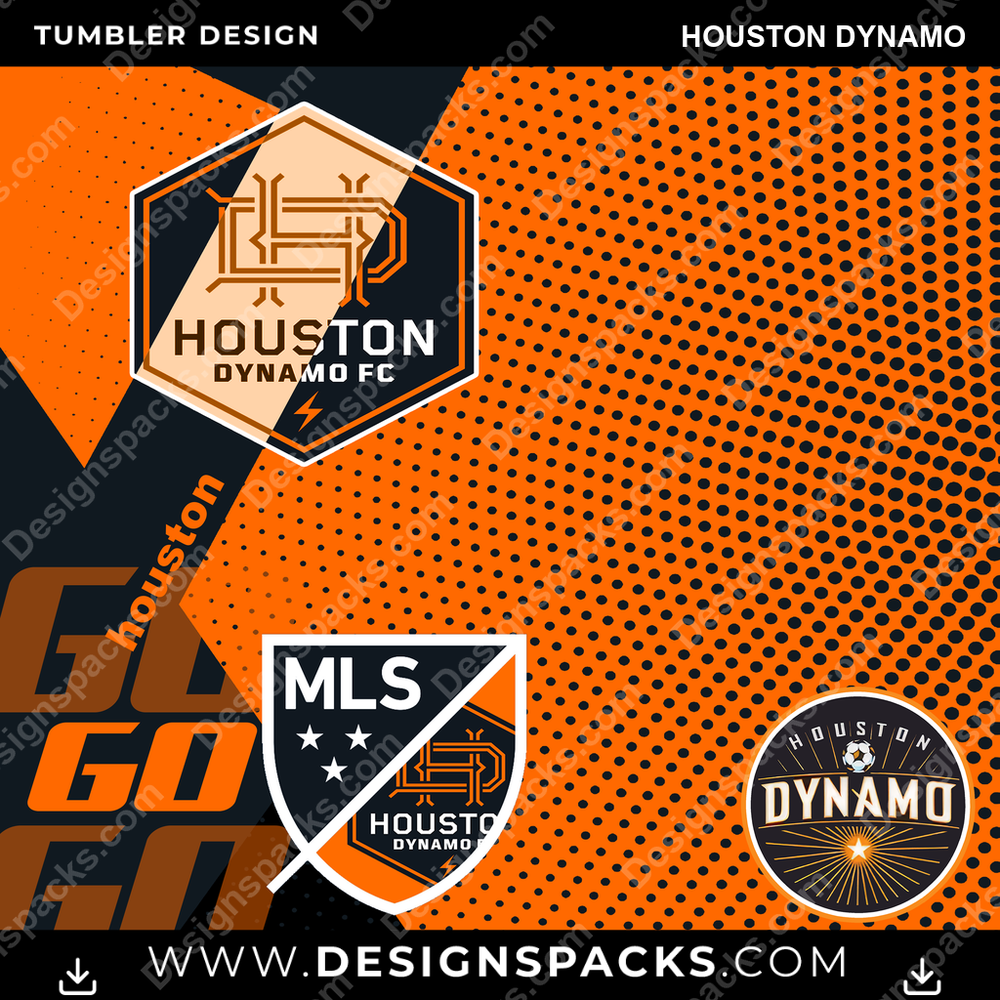 US Soccer GO Houston Dynamo Tumbler Digital Wrap Design