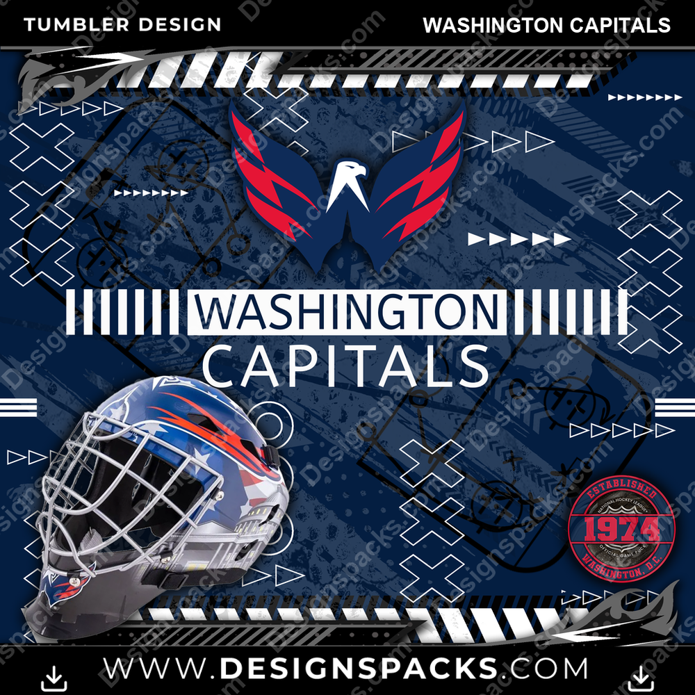 Hockey Xs & Os Washington Capitals Tumbler Digital Wrap Design