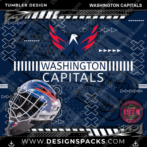 Hockey Xs & Os Washington Capitals Tumbler Digital Wrap Design
