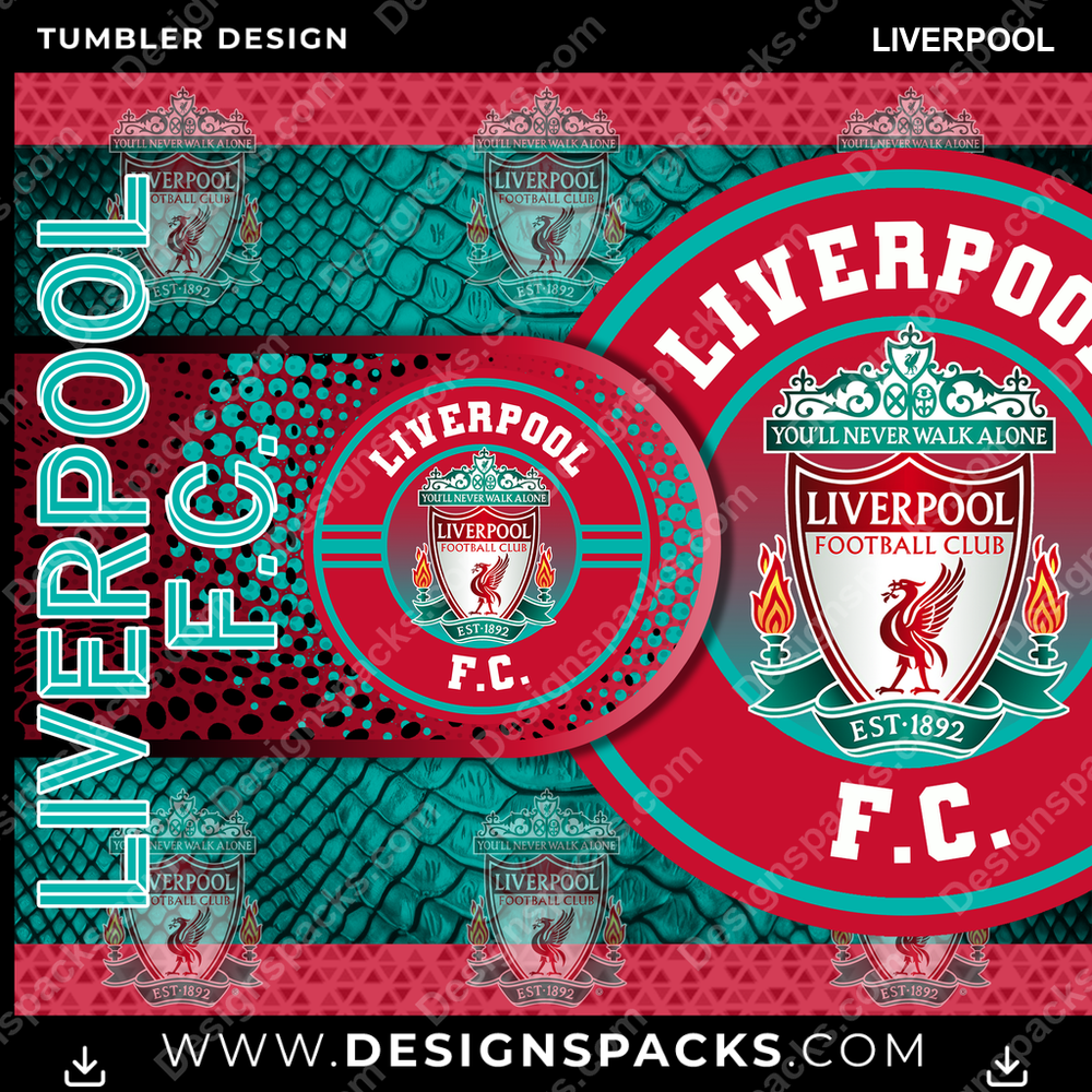 Soccer UK Hyper Liverpool Tumbler Digital Wrap Design