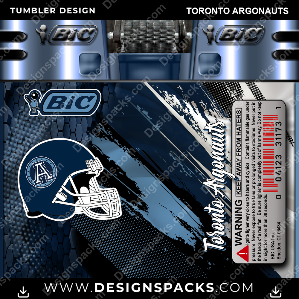Canada Football BIC Lighter Toronto Argonauts Tumbler Digital Wrap Design