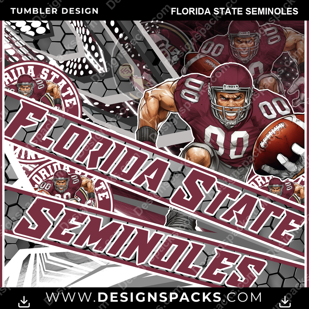 College Sport Fathead Florida State Seminoles NCAA College Sport Tumbler Digital Wrap Design Download