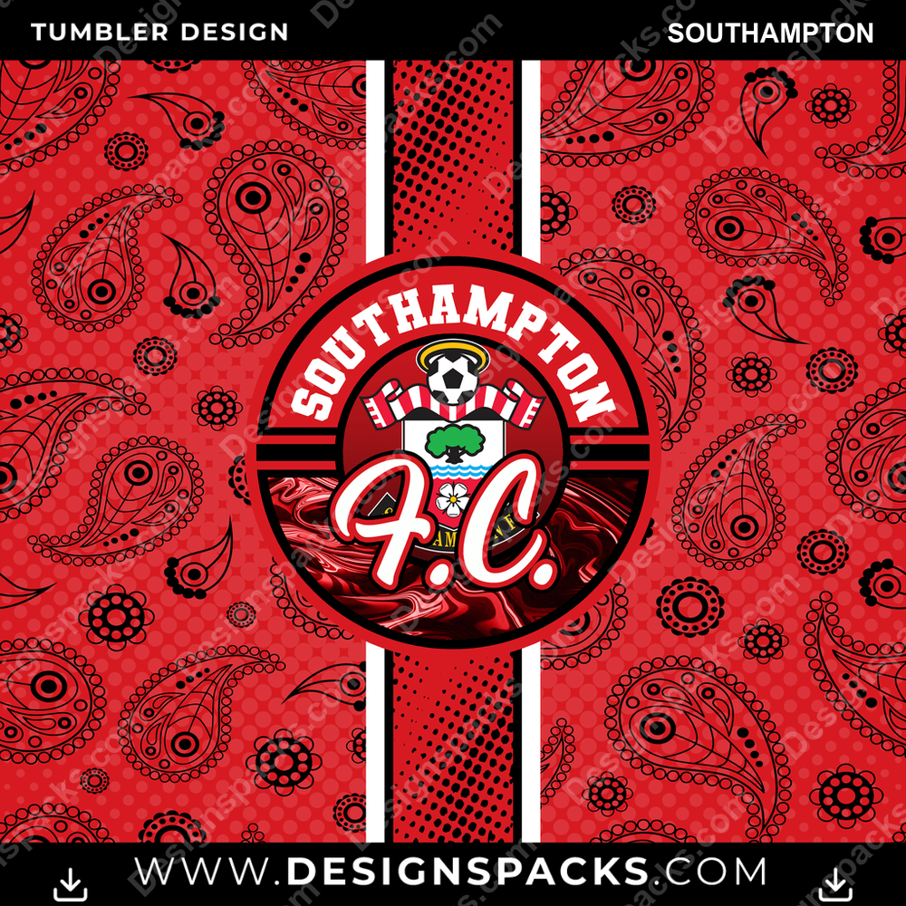 Soccer UK Handkerchief Southampton Tumbler Digital Wrap Design