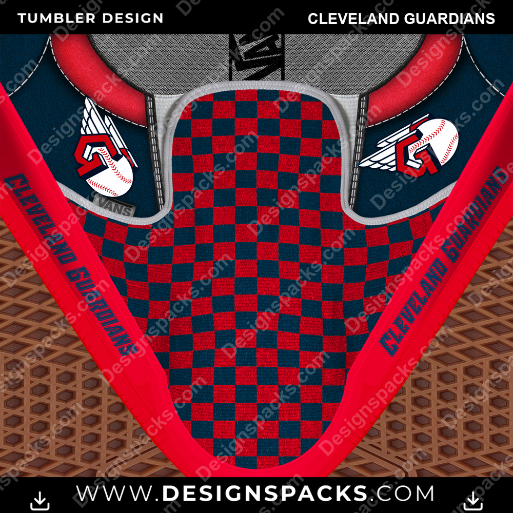 Baseball Vans Classic Cleveland Guardians Tumbler Digital Wrap Design