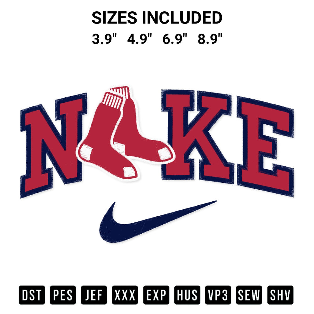 Looking for the perfect pattern? Download the Boston Red Sox X Nike Embroidery Design embroidery design today at Designspacks.com. Crisp, clean stitching guaranteed. Available sizes: 3.9", 4.9", 6.9", 8.9".