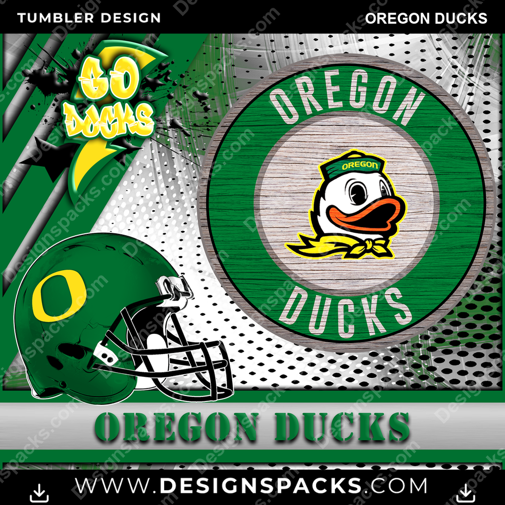 College Sport Go Team 2 Oregon Ducks Tumbler Digital Wrap Design