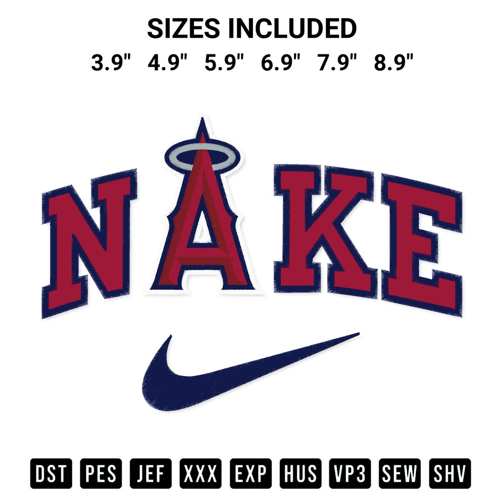Get the Los Angeles Angels X Nike Embroidery Design embroidery design for your custom crafts! Premium digitized files available for instant download at Designspacks.com. Available sizes: 3.9", 4.9", 5.9", 6.9", 7.9", 8.9".