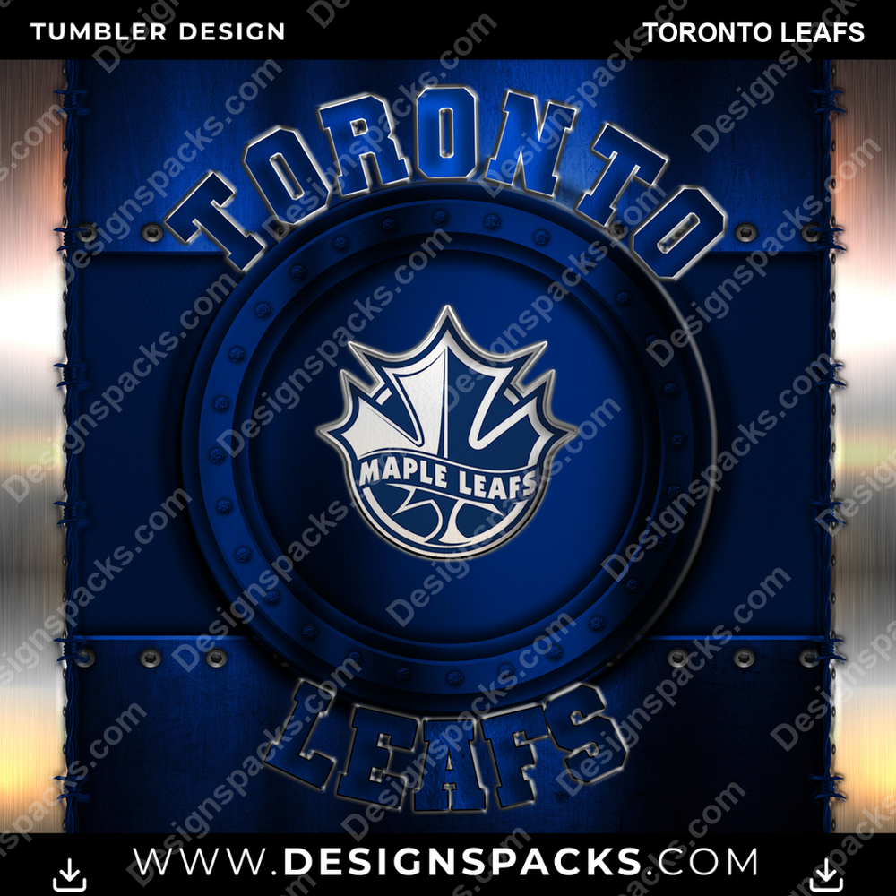 Ice Hockey Metal Toronto Leafs Tumbler Digital Wrap Design