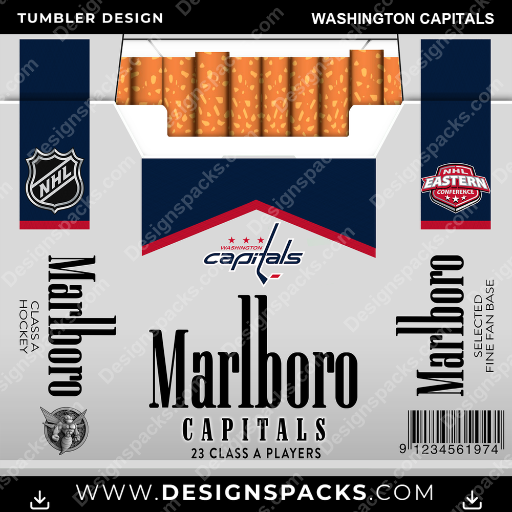 Ice Hockey Marlboro Washington Capitals NHL Hockey Tumbler Digital Wrap Design Download