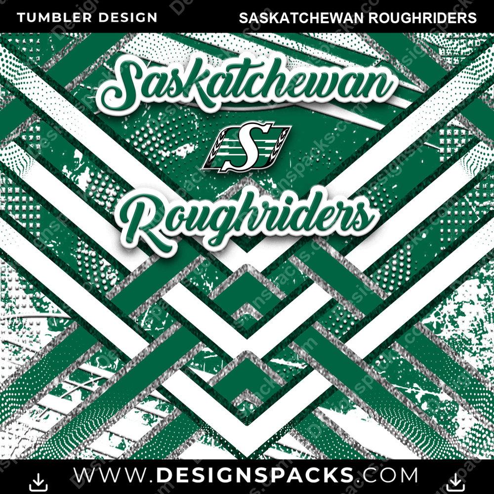 Canada Football Glitter Stripe Saskatchewan Roughriders CFL Canada Tumbler Digital Wrap Design Download