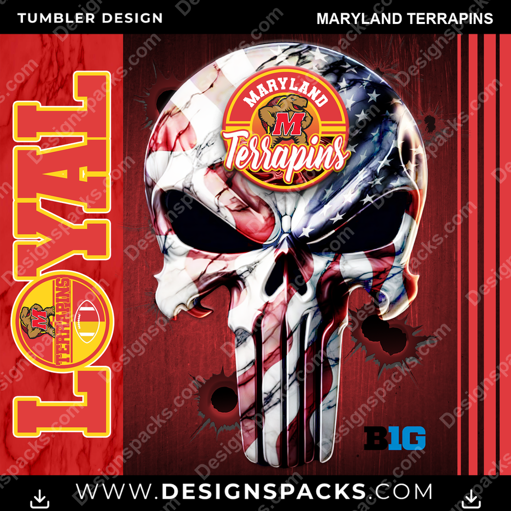 College Sport Loyal Maryland Terrapins NCAA College Sport Tumbler Digital Wrap Design Download