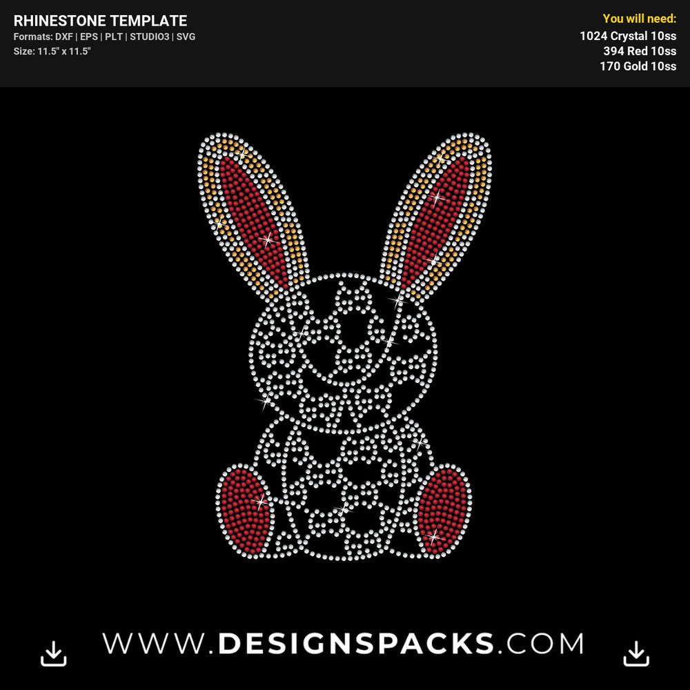 Gucci Rabbit 10Ss Rhinestone Digital Template
