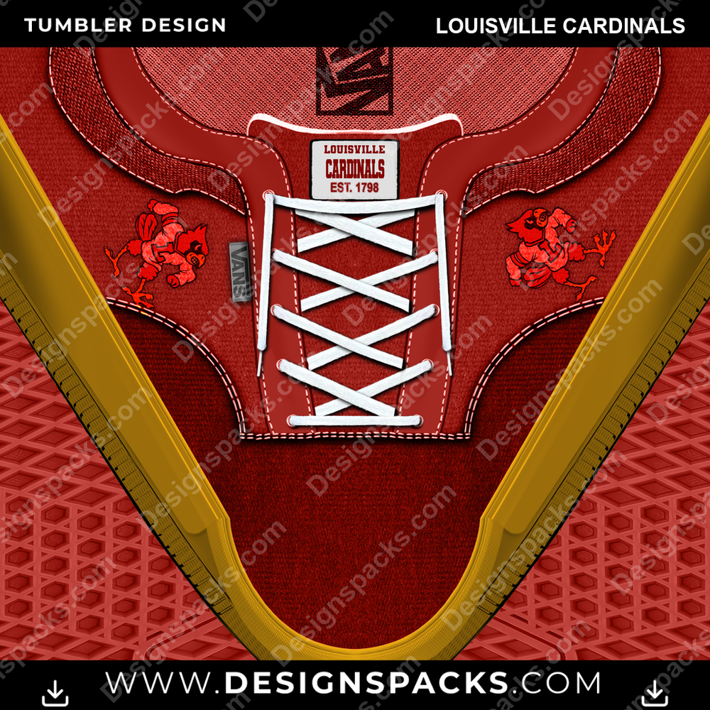 College Sport VANS Atwood DX Louisville Cardinals Tumbler Digital Wrap Design