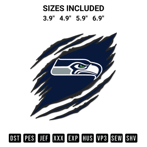 Transform your fabrics with the Seattle Seahawks Claw Embroidery Design embroidery design. Instant access to premium digitized patterns at Designspacks.com. Available sizes: 3.9