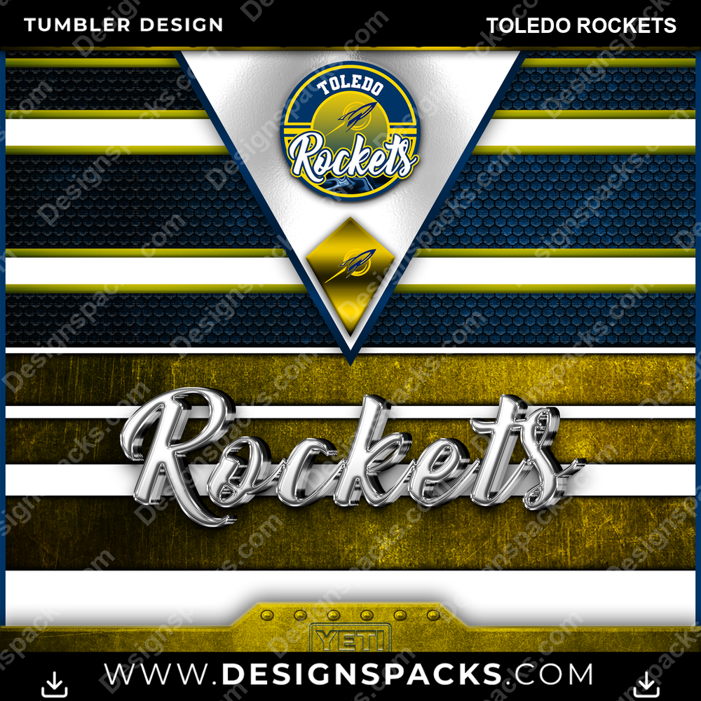 College Sport YETI Toledo Rockets NCAA College Sport Tumbler Digital Wrap Design Download