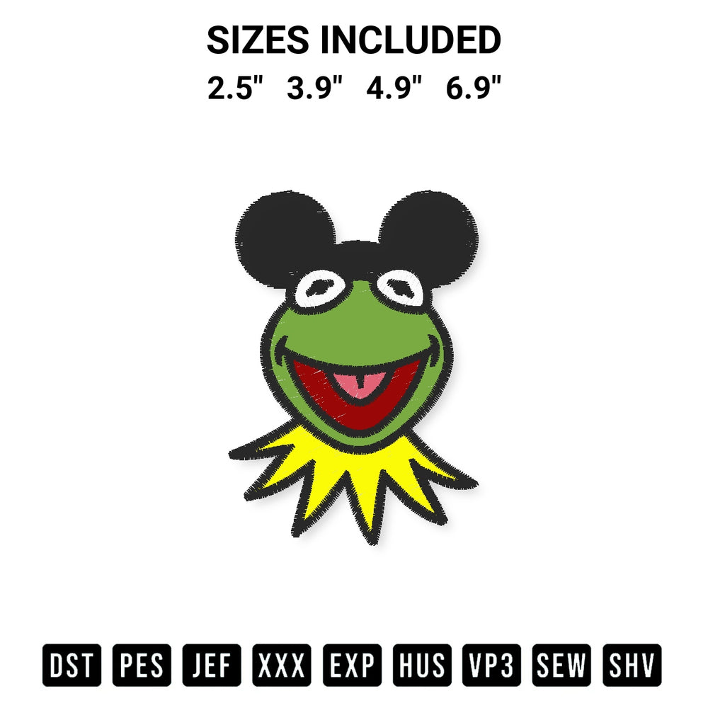 Discover the perfect addition to your crafting collection: Kermit The Frog Mickey Ears Embroidery Design embroidery file. Instantly available at Designspacks.com. Available sizes: 2.5", 3.9", 4.9", 6.9".