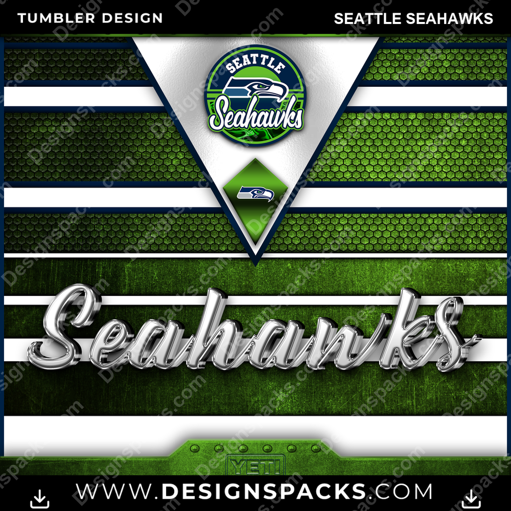 Football YETI Seattle Seahawks Tumbler Digital Wrap Design