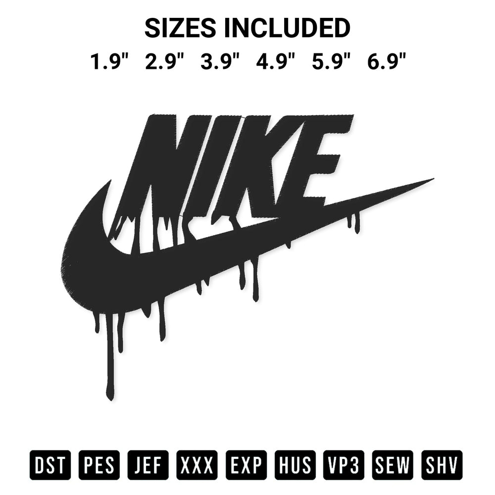 Download the Nike Paint Dripping Embroidery Design machine embroidery design exclusively at Designspacks.com. Premium digitized pattern for apparel and DIY crafts. Available sizes: 1.9", 2.9", 3.9", 4.9", 5.9", 6.9".