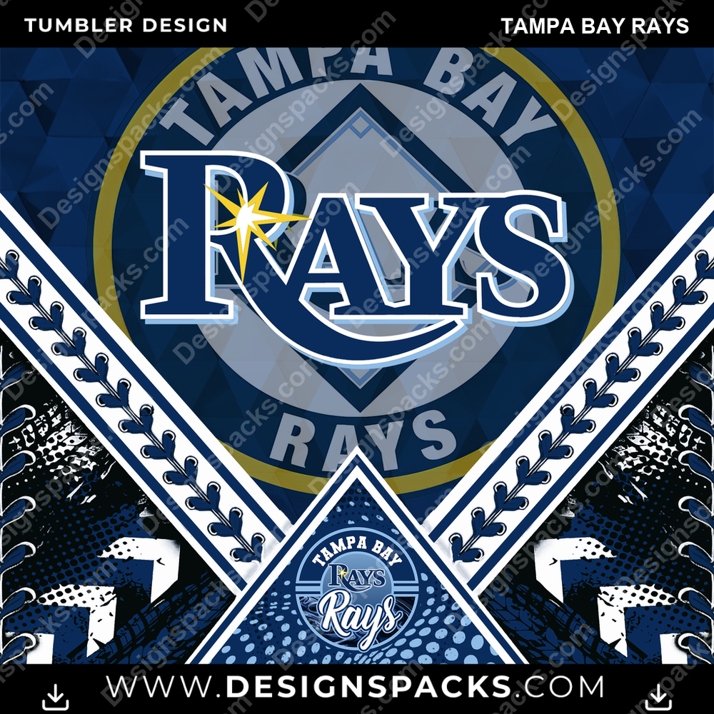 Baseball Diamond Tampa Bay Rays Tumbler Digital Wrap Design