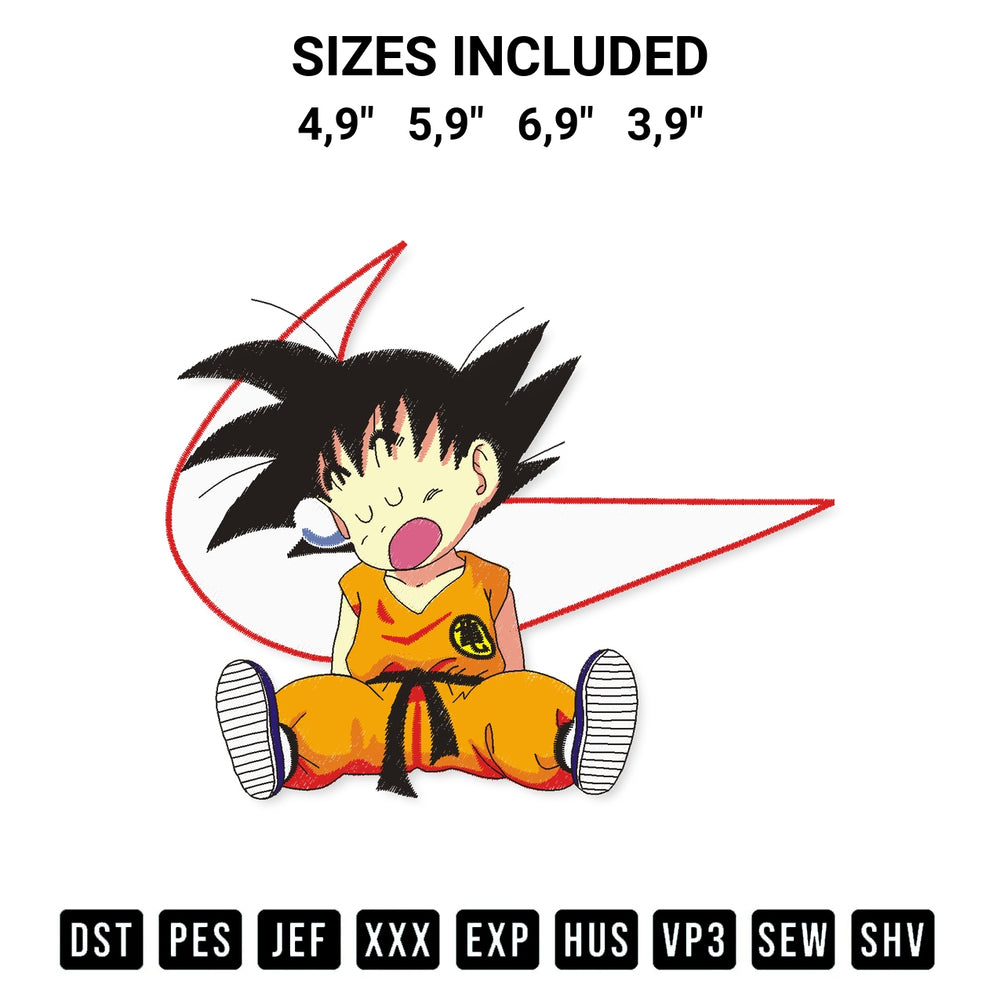 Elevate your next project with our Goku Nino Dragon Ball Son Goku Logo Embroidery Design embroidery file. Shop high-quality digital patterns instantly at Designspacks.com. Available sizes: 4,9", 5,9", 6,9", 3,9".