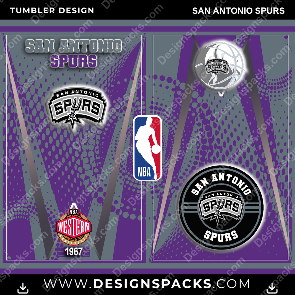 Basketball Team Logo San Antonio Spurs Tumbler Digital Wrap Design