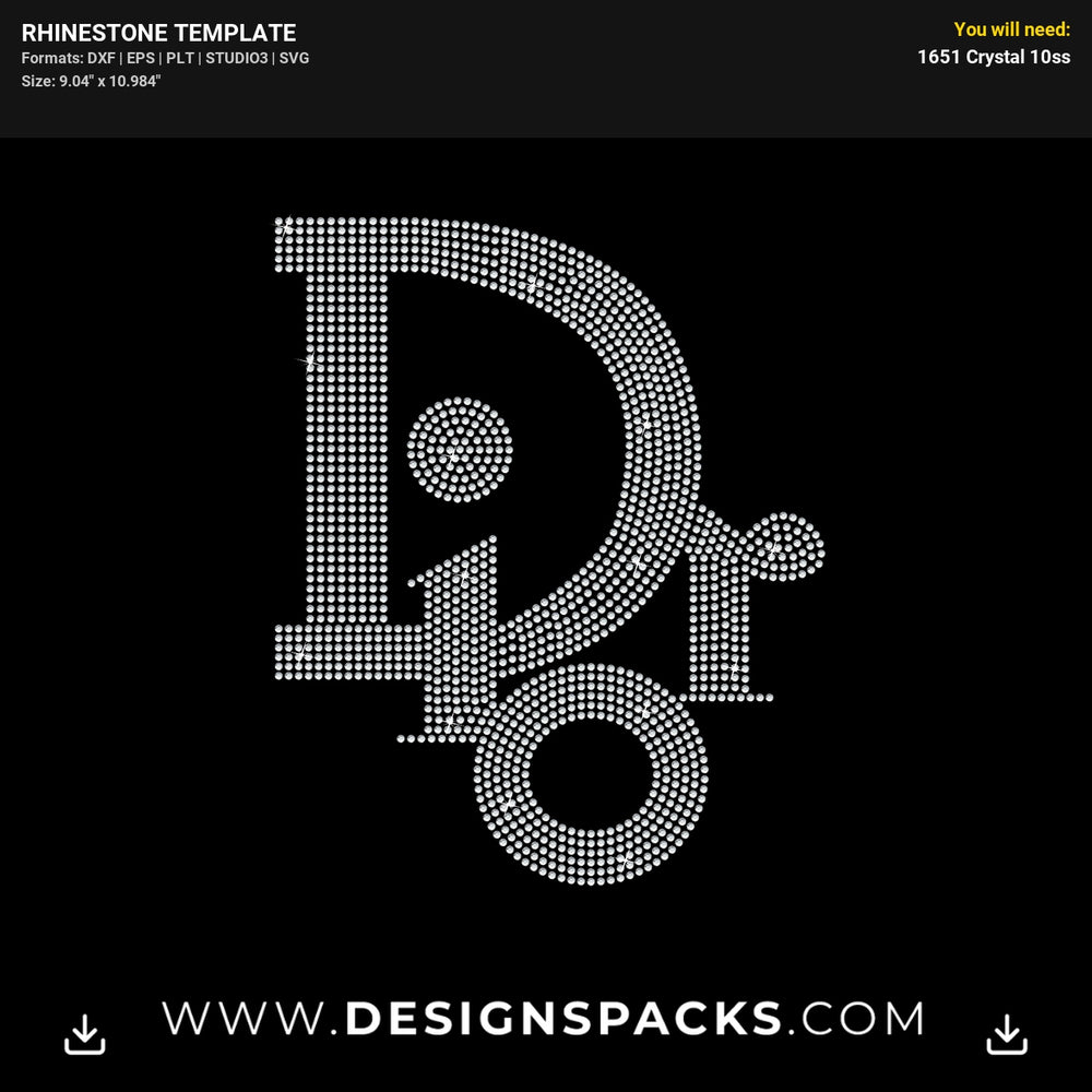 Dior Luxury Fashion Big Rhinestone Digital Template
