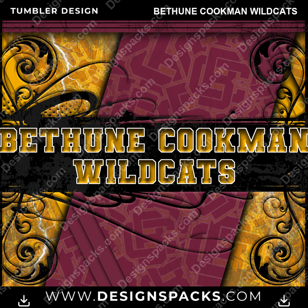 College Sport Elegant Bethune Cookman Wildcats NCAA College Sport Tumbler Digital Wrap Design Download