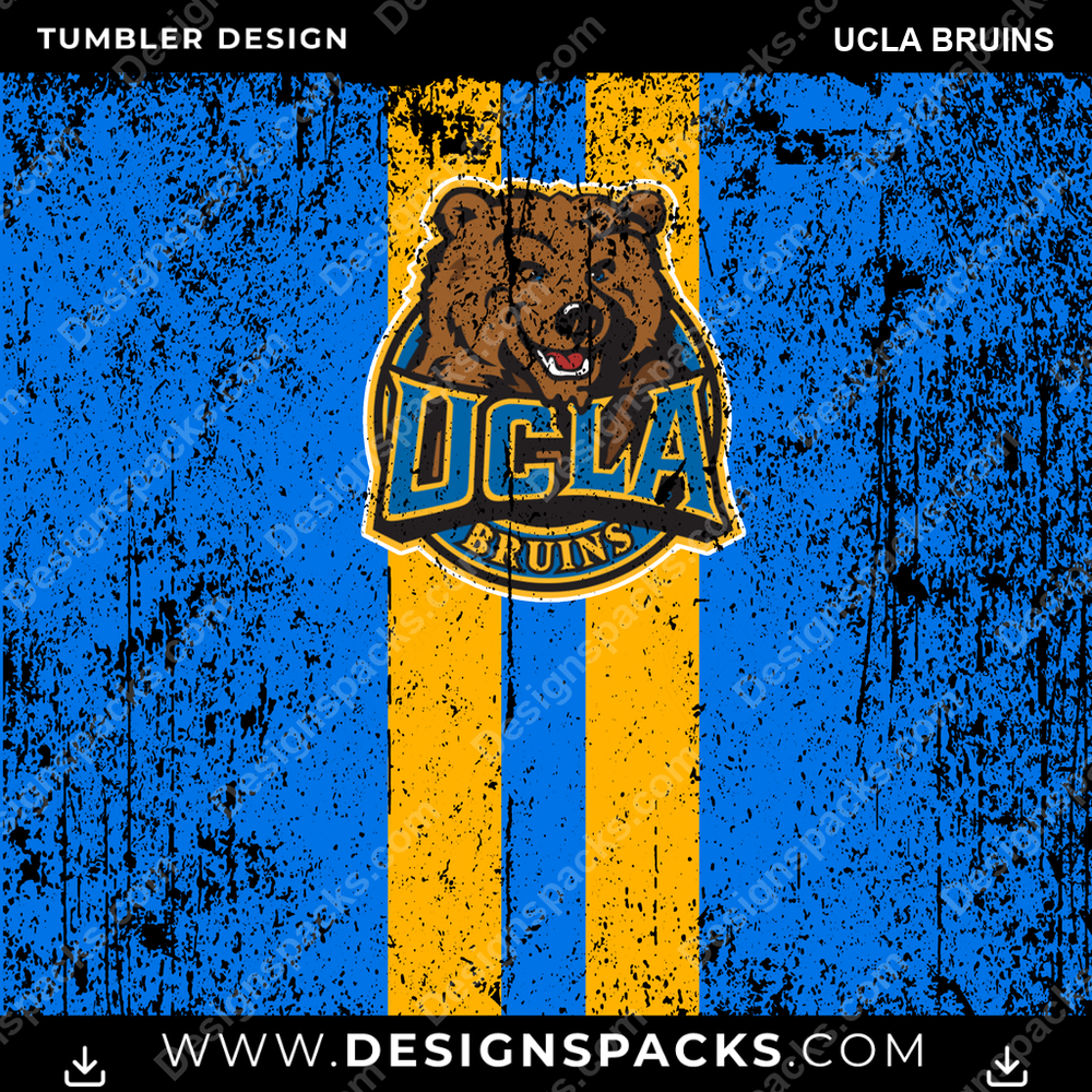 College Sport Grunge Style UCLA Bruins NCAA College Sport Tumbler Digital Wrap Design Download