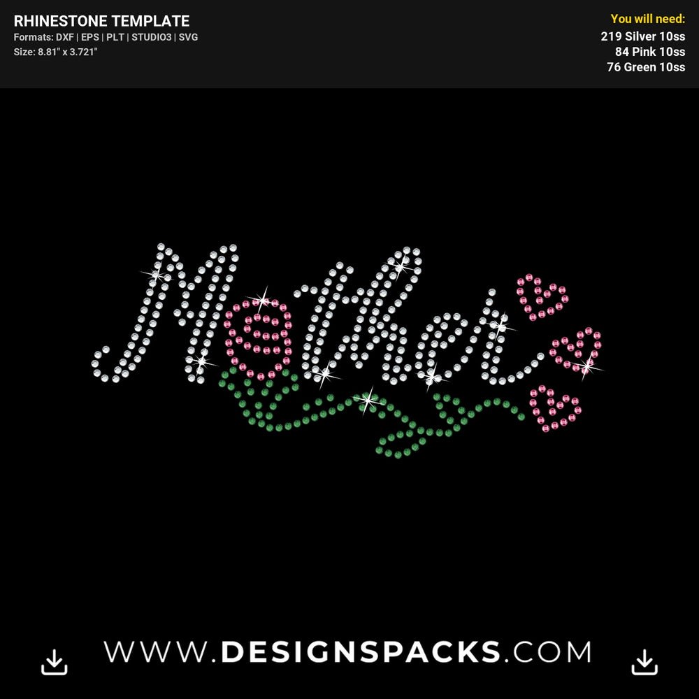 Mother Rose Updated Rhinestone Digital Template