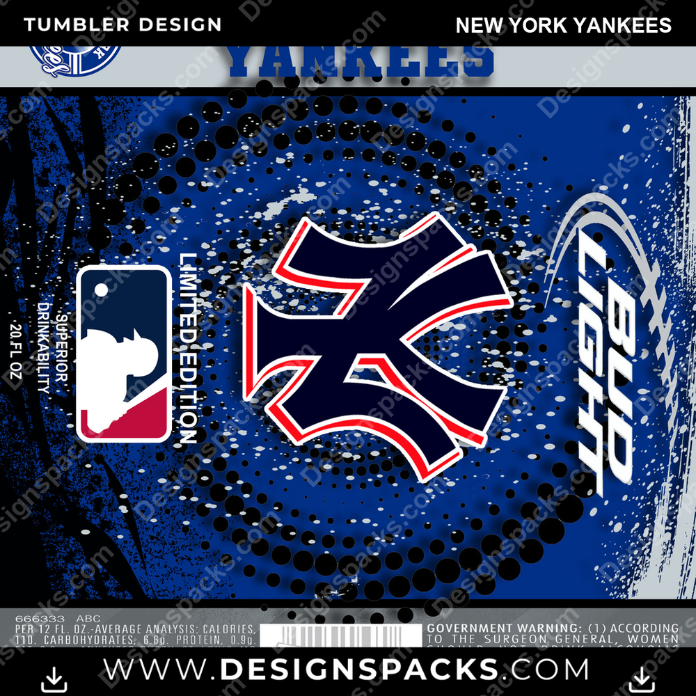 Baseball Bud New York Yankees Becher Digitales Wrap Design