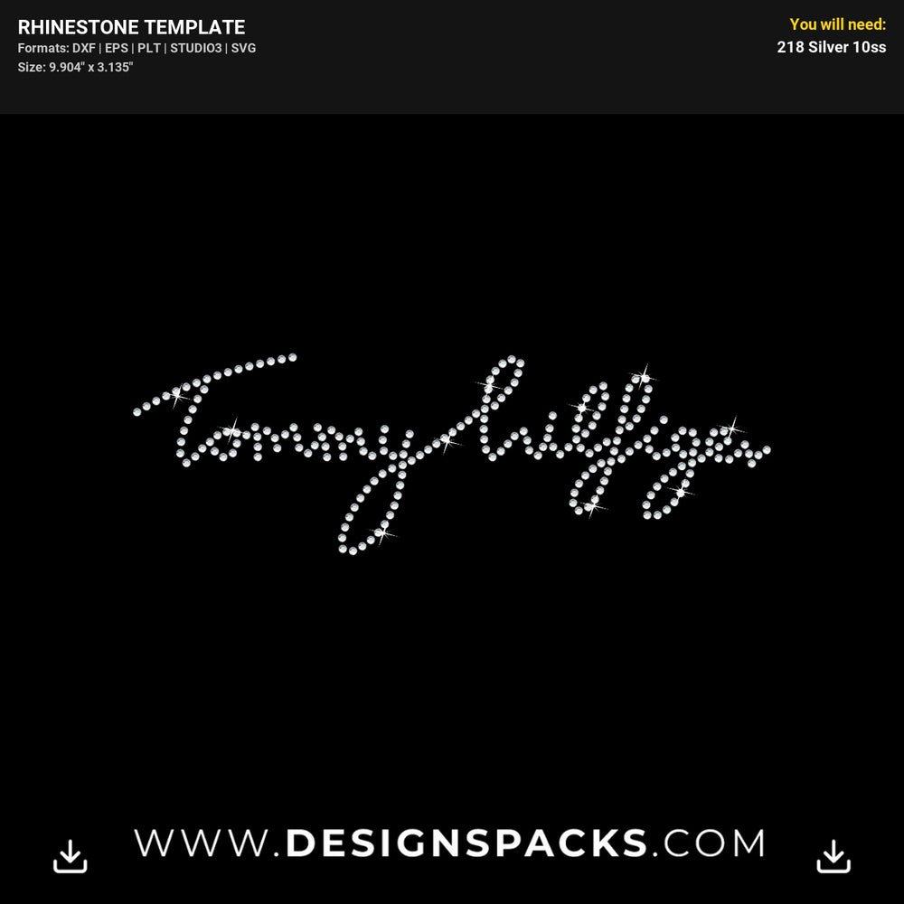 Tommy Hilfiger Fashion Logo Rhinestone Digital Template