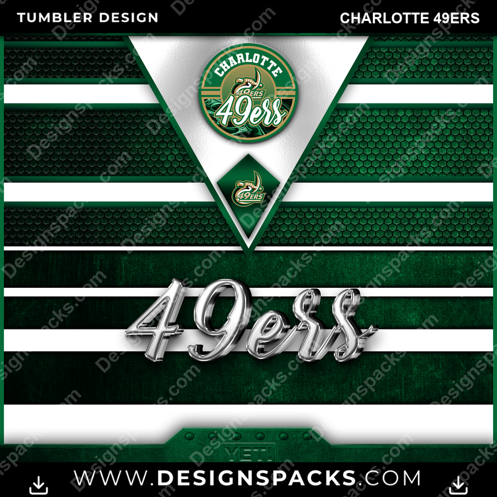 College Sport YETI Charlotte 49ers NCAA College Sport Tumbler Digital Wrap Design Download