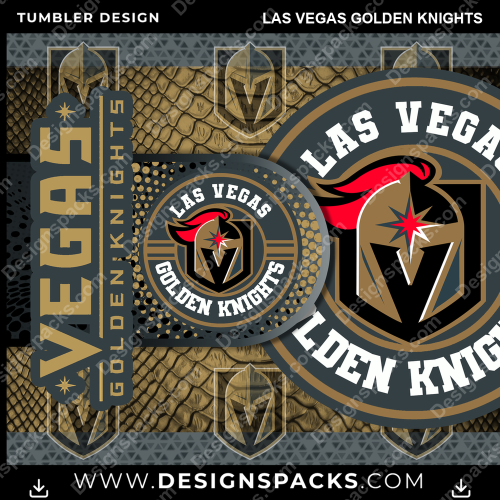 Hockey Hyper Las Vegas Golden Knights NHL Hockey Tumbler Digital Wrap Design Download