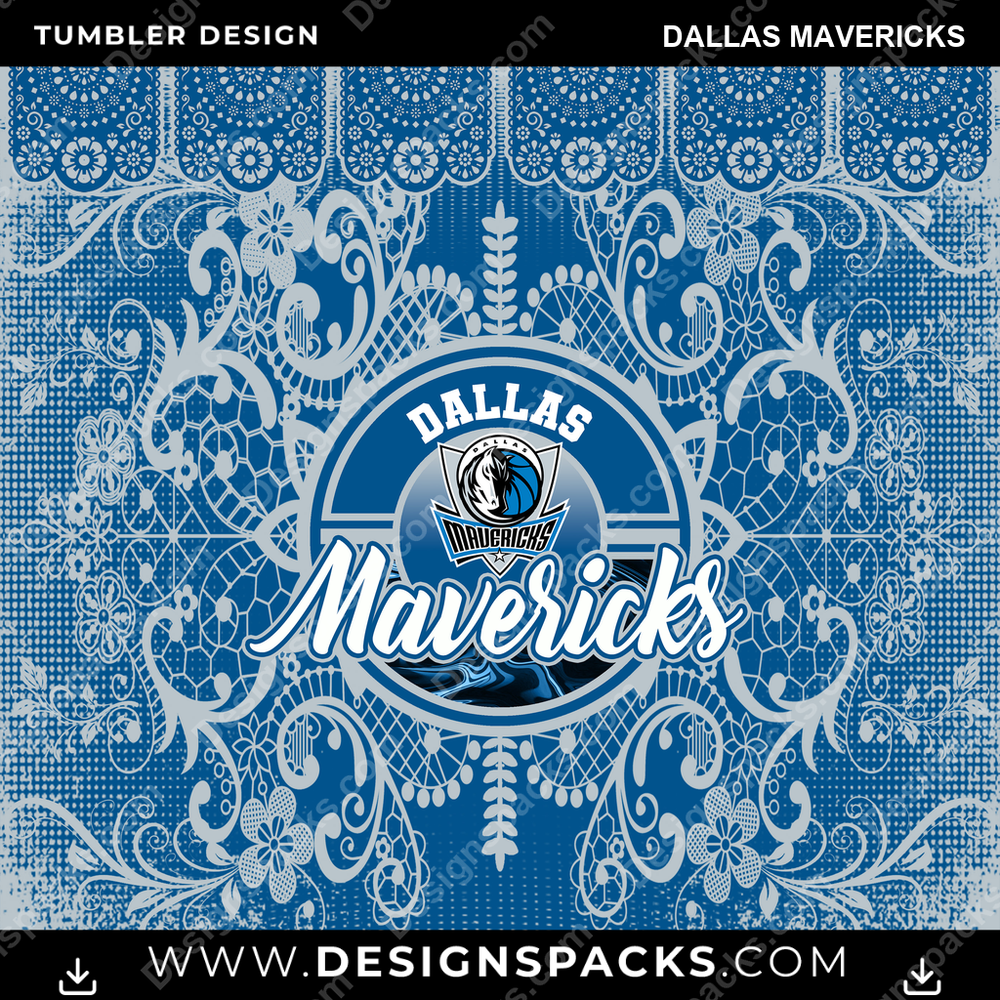 Basketball Lace & Logo Dallas Mavericks Tumbler Digital Wrap Design