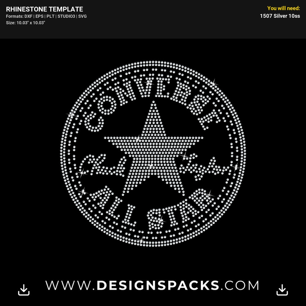 Converse All Star Rhinestone Digital Template