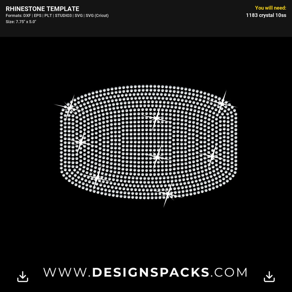 Face Mask Glamour Cover Rhinestone Digital Template