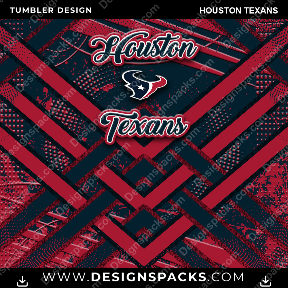 Football Glitter Stripe Houston Texans NFL Football Tumbler Digital Wrap Design Download