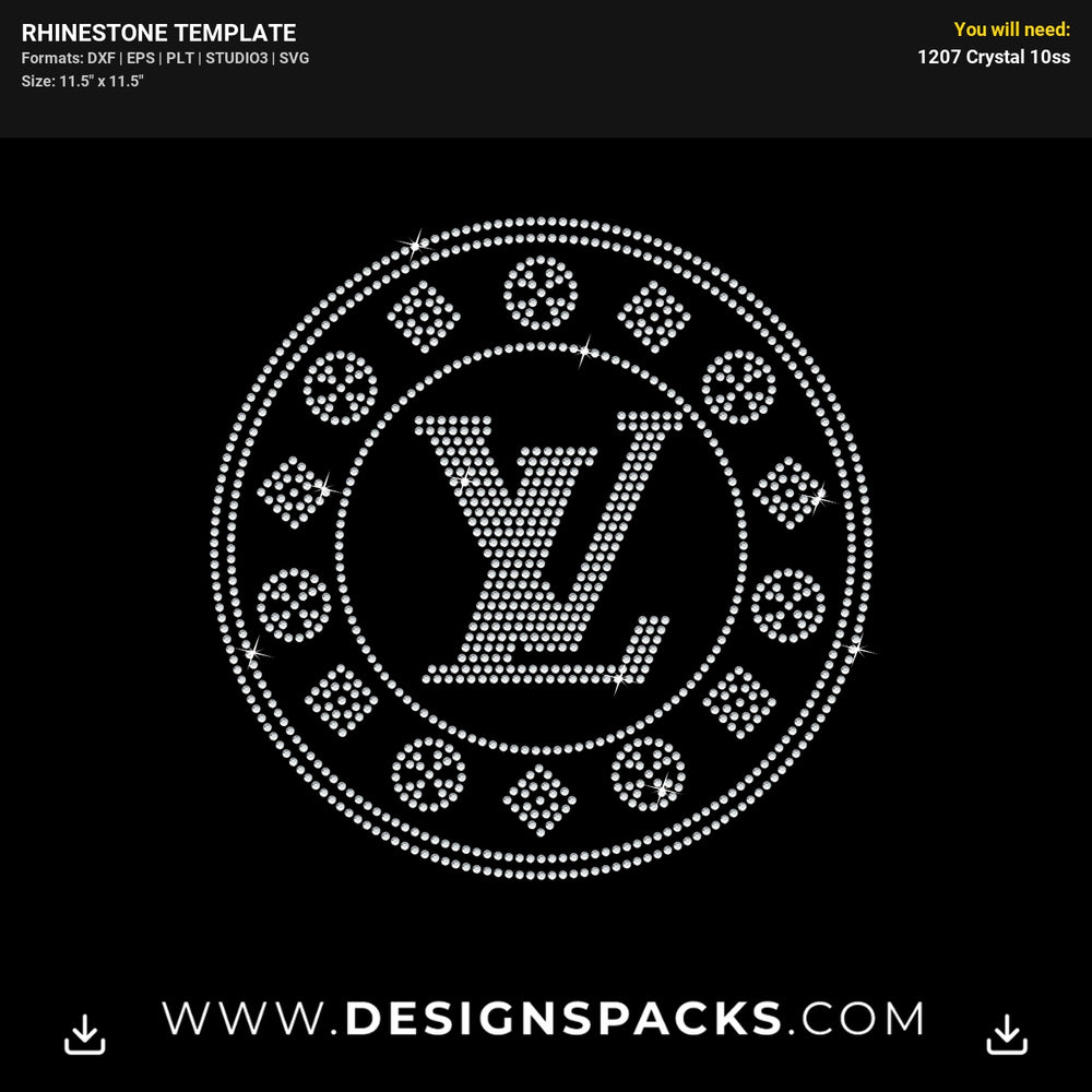Louis Vuitton Big Circle 2Options Rhinestone Digital Template