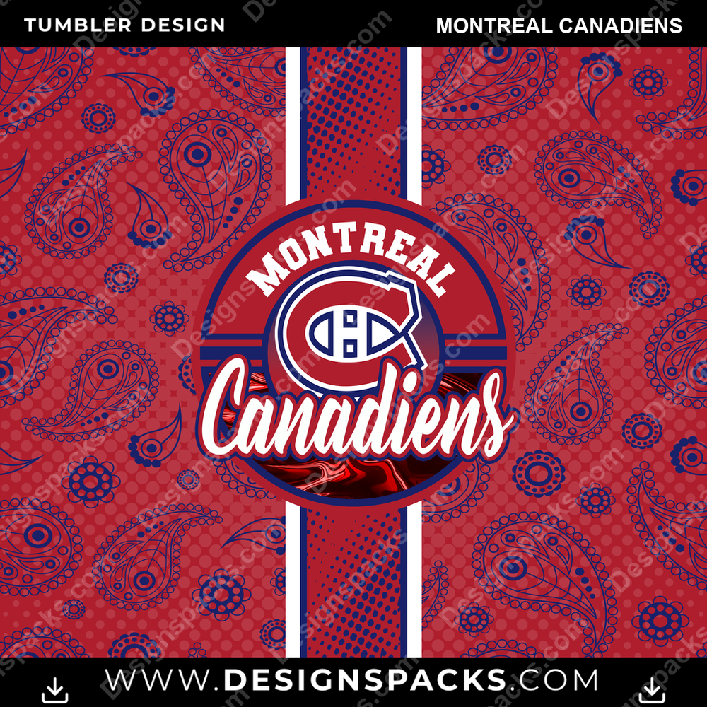 Hockey Handkerchief Montreal Canadiens NHL Hockey Tumbler Digital Wrap Design Download